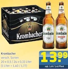 Bier Angebote von Krombacher bei Getränke Arena Bottrop für 13,99 €