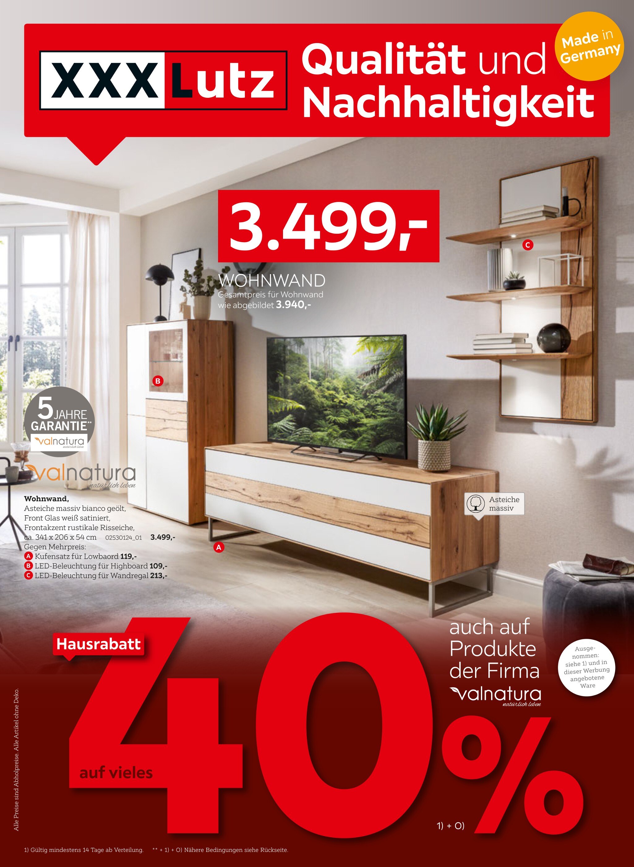 XXXLutz Möbelhäuser Prospekt für Würzburg mit 4 Seiten XXXLutz Möbelhäuser Prospekt für Würzburg: "Qualität und Nachhaltigkeit", 4 Seiten, 04.10.2021 - 17.10.2021