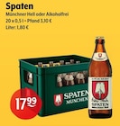 Münchner Hell oder Alkoholfrei im Angebot bei Getränke Hoffmann in Langenfeld Münchner Hell oder Alkoholfrei Angebote von Spaten bei Getränke Hoffmann Langenfeld für 17,99 €
