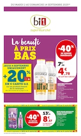 Catalogue Supermarchés Bi1 en cours à Millay et alentours, "La beauté À PRIX BAS", 40 pages, 02/09/2025 - 14/09/2025