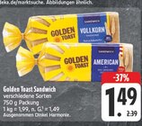 Sandwich Vollkorn im Angebot bei EDEKA in Hof Sandwich Vollkorn Angebote von Golden Toast bei EDEKA Hof für 1,49 €