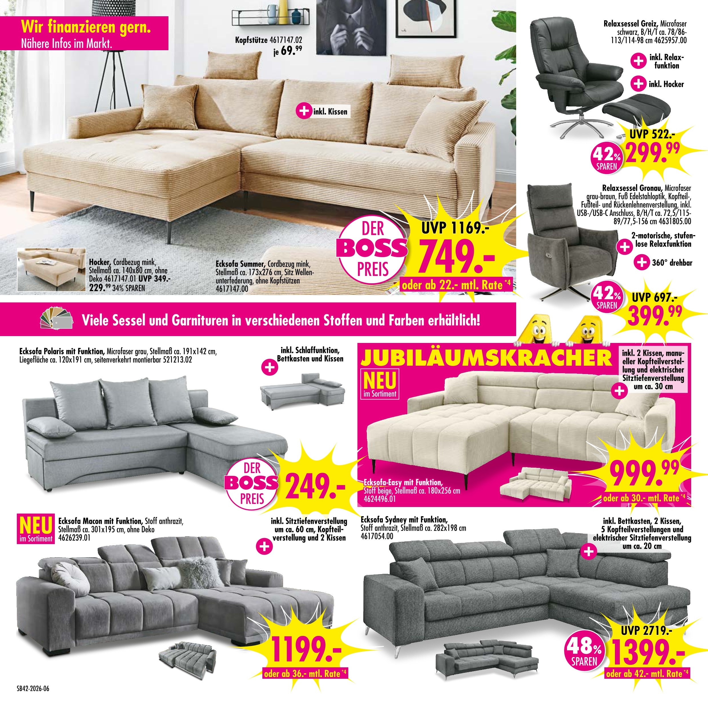 SB Möbel Boss Couch Angebot ᐅ Finde den Preis im aktuellen Prospekt