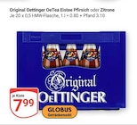 OeTea Eistee Pfirsich oder Zitrone im Angebot bei GLOBUS in Saarlouis OeTea Eistee Pfirsich oder Zitrone Angebote von Original Oettinger bei GLOBUS Saarlouis für 7,99 €
