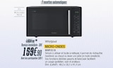 MICRO-ONDES MWP251B - WHIRLPOOL - Proxi Confort à Poitiers MICRO-ONDES MWP251B - WHIRLPOOL en promo chez Proxi Confort Poitiers à 159,90 €