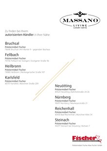 Grill im aktuellen Polstermöbel Fischer Prospekt (Nürnberg) Grill im Polstermöbel Fischer Prospekt "Massano Living Sortiment" mit 14 Seiten (Nürnberg)