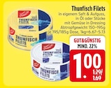 Thunfisch Filets in eigenem Saft & Aufguss Angebote von Gut & Günstig bei EDEKA Kempten für 1,00 €