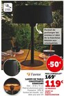 Lampe de table chauffante Sirmione - Favex en promo à 119,00 € chez Hyper U Lampe de table chauffante Sirmione - Favex dans le catalogue Hyper U