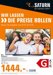 Saturn Prospekt für Kaiserslautern mit 6 Seiten Saturn Prospekt für Kaiserslautern: "WIR LASSEN DIE PREISE ROLLEN", 6 Seiten, 01.12.2022 - 07.12.2022