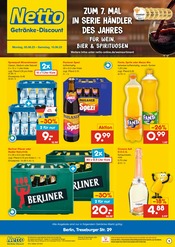 Netto Marken-Discount Prospekt der aktuellen Woche mit 2 Seiten Aktueller Discounter Prospekt von Netto Marken-Discount, ZUM 7. MAL IN SERIE HÄNDLER DES JAHRES FÜR WEIN, BIER & SPIRITUOSEN, gültig von 05.06.2023 bis 10.06.2023