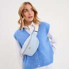 Sac banane bandoulière en toile canvas bleu gris femme - La Halle à Montpellier Sac banane bandoulière en toile canvas bleu gris femme en promo chez La Halle Montpellier à 11,19 €