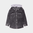 Chemise en jean à capuche Liberto denim noir garçon dans le catalogue La Halle