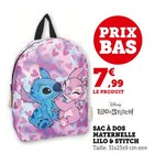 Sac à dos maternelle - Lilo & Stitch - Super U à Boulogne-Billancourt Sac à dos maternelle - Lilo & Stitch en promo chez Super U Boulogne-Billancourt à 7,99 €