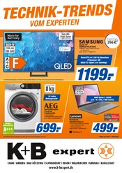 K+B expert Elektromarkt Prospekt der aktuellen Woche mit 4 Seiten, gültig von 20.09.2023 bis 26.09.2023, in Wernberg-Köblitz und Umgebung Aktueller K+B expert Elektromarkt Prospekt in Wernberg-Köblitz und Umgebung, "TECHNIK-TRENDS VOM EXPERTEN" mit 4 Seiten, 20.09.2023 - 26.09.2023