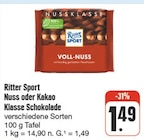 Nuss oder Kakao Klasse Schokolade bei nah und gut im Burglauer Prospekt für 1,49 €
