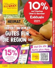 Netto Marken-Discount Prospekt für Oderberg mit 2 Seiten Netto Marken-Discount Prospekt für Oderberg: "10% auf Obst & Gemüse", 2 Seiten, 17.08.2026 - 22.08.2026