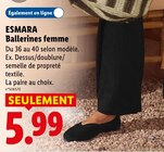 Ballerines femme - ESMARA en promo chez Lidl Le Havre à 5,99 €