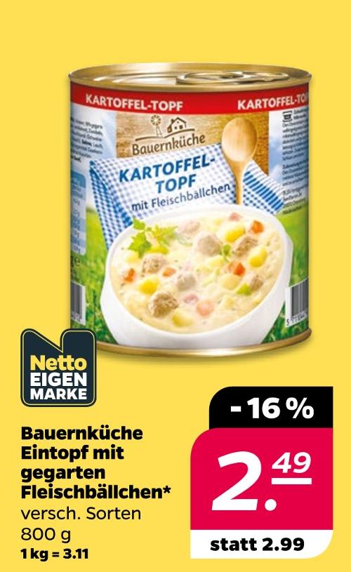 Eintopf mit gegarten Fleischbällchen