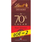 Tablette de chocolat noir intense "Lot de 2" - LINDT DESSERT dans le catalogue Carrefour