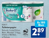 Toilettenpapier von Kokett für 2,89 € bei ALDI SÜD im Angebot Toilettenpapier von Kokett im aktuellen ALDI SÜD Prospekt