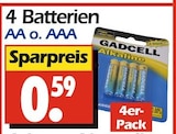 AA Batterien im Angebot bei Wreesmann in Bremerhaven AA Batterien Angebote von GADCELL bei Wreesmann Bremerhaven für 0,59 €