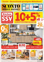 Waschmaschine im Sconto SB Prospekt in Paderborn Aktueller Sconto SB Prospekt mit Waschmaschine, "KÜCHEN SSV", Seite 1