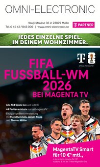 Omni-Electronic Prospekt FIFA FUSSBALL-WM 2026 BEI MAGENTA TV mit 8 Seiten