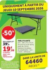 Table pliante en promo chez Super U Martigues à 19,99 €