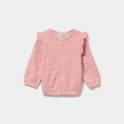 Gilet zippé matelassé coeur à volants rose poudrée bébé fille en promo chez La Halle Gilet zippé matelassé coeur à volants rose poudrée bébé fille dans le catalogue La Halle
