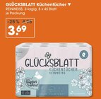 Tucher im V-Markt Prospekt Küchentücher von GLÜCKSBLATT im aktuellen V-Markt Prospekt für 3,69 €