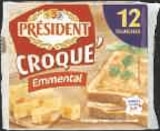 Fromage tranché a burger Emmental ou Cheddar - PRESIDENT en promo chez Super U Mérignac à 0,60 €