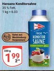 Konditorsahne im Angebot bei GLOBUS in Neubrandenburg Konditorsahne Angebote von Hansano bei GLOBUS Neubrandenburg für 1,99 €