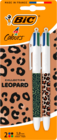 LOT DE 2 STYLOS 4 COULEURS LEOPARD BIC - BIC en promo chez Auchan Supermarché Orange à 3,99 €