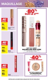 Prix et réduction Gemey Maybelline dans le prospectus Carrefour en cours Offre Gemey Maybelline dans le catalogue Carrefour du moment à la page 24