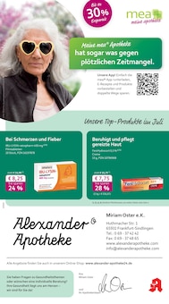 mea - meine apotheke Prospekt der Woche "Unsere Juli-Angebote" Seite 1, 01.07.2025 bis 31.07.2025 für Frankfurt Aktueller mea - meine apotheke Prospekt "Unsere Juli-Angebote" Seite 1 von 4 Seiten für Frankfurt