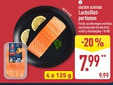 Lachsfilet-portionen von Golden Seafood für 7,99 € bei ALDI Nord im Angebot Lachsfilet-portionen von Golden Seafood im aktuellen ALDI Nord Prospekt