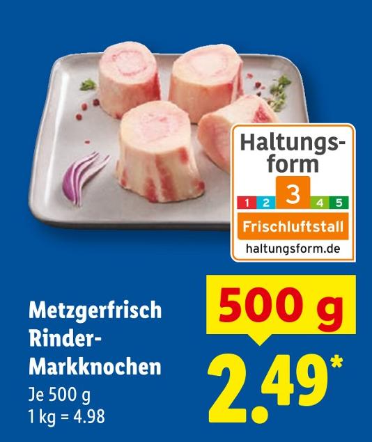 Metzgerfrisch Rinder-Markknochen