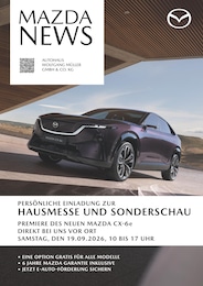 Mazda Prospekt für Hof: "Mazda News", 1 Seite, 07.09.2026 - 26.09.2026