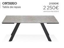 Crozatier Valenton - Ontario table de repas Promo Ontario table de repas dans le catalogue Crozatier "Création : découvrez notre nouvelle collection" à Valenton