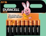 Piles Plus AA LR6 X16 - Duracell en promo chez Intermarché Hyper Clermont-Ferrand à 8,57 €