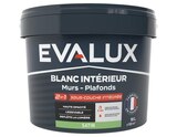 Peinture Blanche intérieure 2en1 sous couche intégrée Satin 10 L - Evalux en promo chez Brico Dépôt Vierzon à 61,90 €