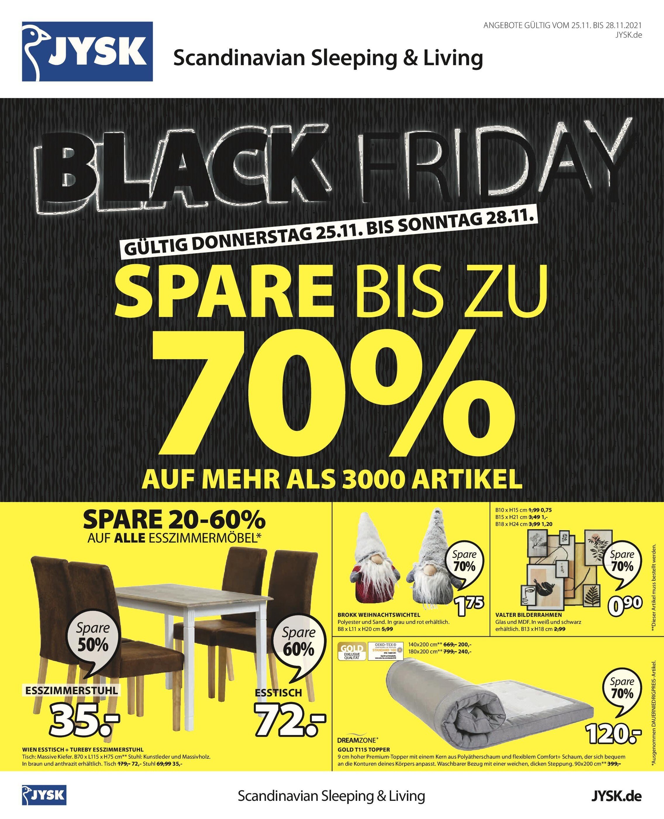 JYSK Prospekt für Jämlitz-Klein Düben mit 8 Seiten JYSK Prospekt für Jämlitz-Klein Düben: "BLACK FRIDAY", 8 Seiten, 25.11.2021 - 28.11.2021