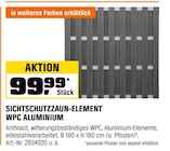 Sichtschutzzaun-Element WPC Aluminium im Angebot bei OBI in Neubrandenburg Sichtschutzzaun-Element WPC Aluminium Angebote bei OBI Neubrandenburg für 99,99 €