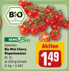 Bio Mini Cherry Rispentomaten Angebote von REWE Bio bei REWE Schweinfurt für 1,49 €