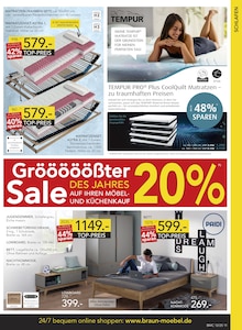 Matratze im BRAUN Möbel-Center Prospekt "Gröööößter Sale des Jahres" mit 16 Seiten (Reutlingen)