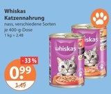 Katzennahrung im V-Markt Prospekt Katzennahrung von Whiskas im aktuellen V-Markt Prospekt für 0,99 €