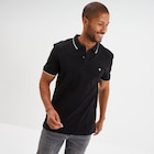 Promo Polo piqué coton manches courtes noir homme à 9,99 € dans le catalogue La Halle à Le Grand-Quevilly