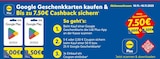 Google Play Geschenkkarte 50€ Angebote von Google bei Lidl Hagen