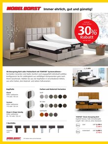 Bett im Möbel Borst Prospekt "GROSSER TEMPUR® SONDERVERKAUF" mit 8 Seiten (Ulm)
