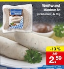 Weißwurst Münchner Art Angebote bei Zimmermann Wilhelmshaven für 2,59 €