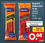 Kabanossi to go von Snack It im aktuellen Netto Marken-Discount Prospekt für 0,88 €